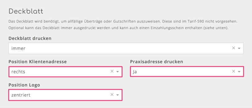 Rechnungseinstellungen Position Adressen und Logo