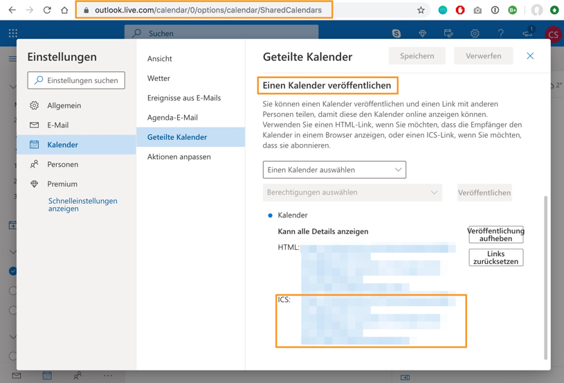 Outlook Kalender